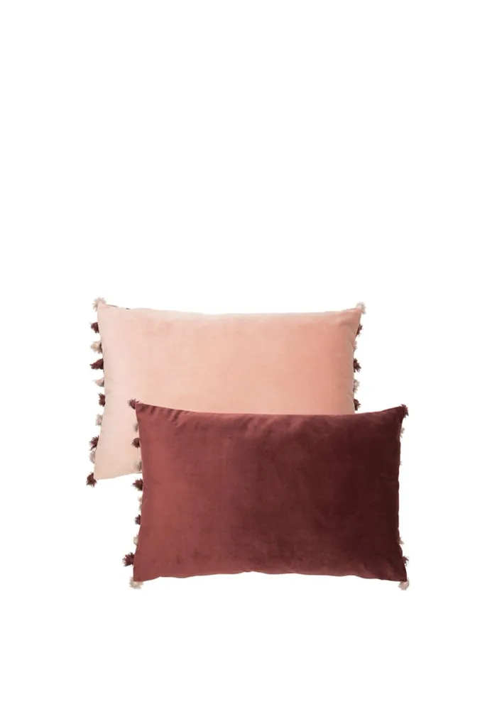 Malini Nappa Cushion, Blush/Aubergine