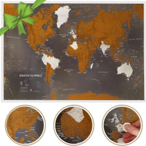 Carte murale à gratter (en anglais) - Monde, Black Edition (84 x 60 cm) | Maps International