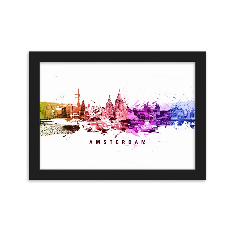 Affiche avec cadre - Skyline Amsterdam Marko Kurth