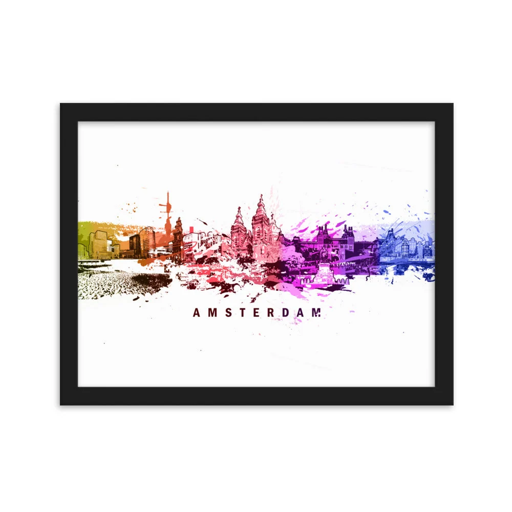 Affiche avec cadre - Skyline Amsterdam Marko Kurth