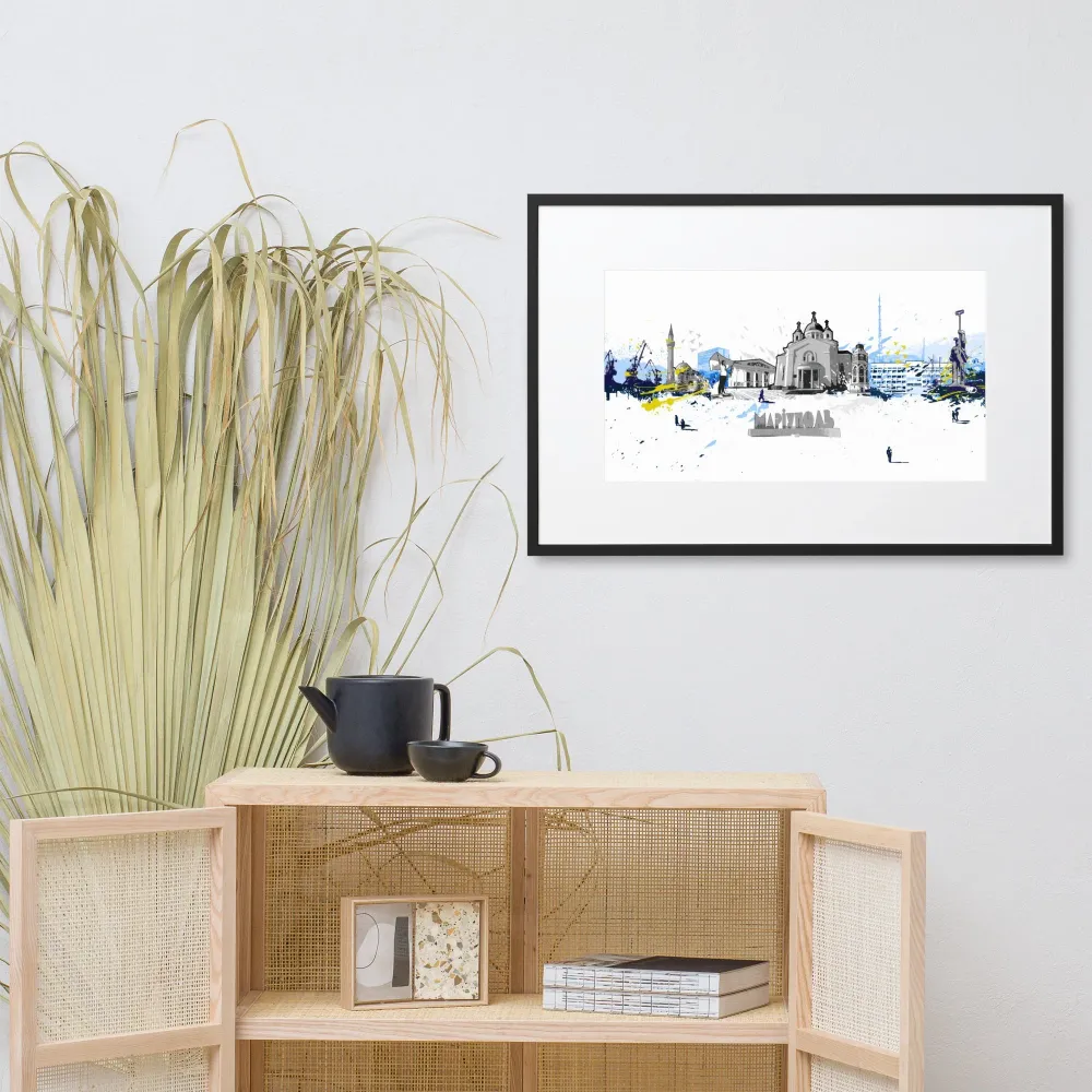 Affiche avec Passepartout - Skyline Mariupol Marko Kurth