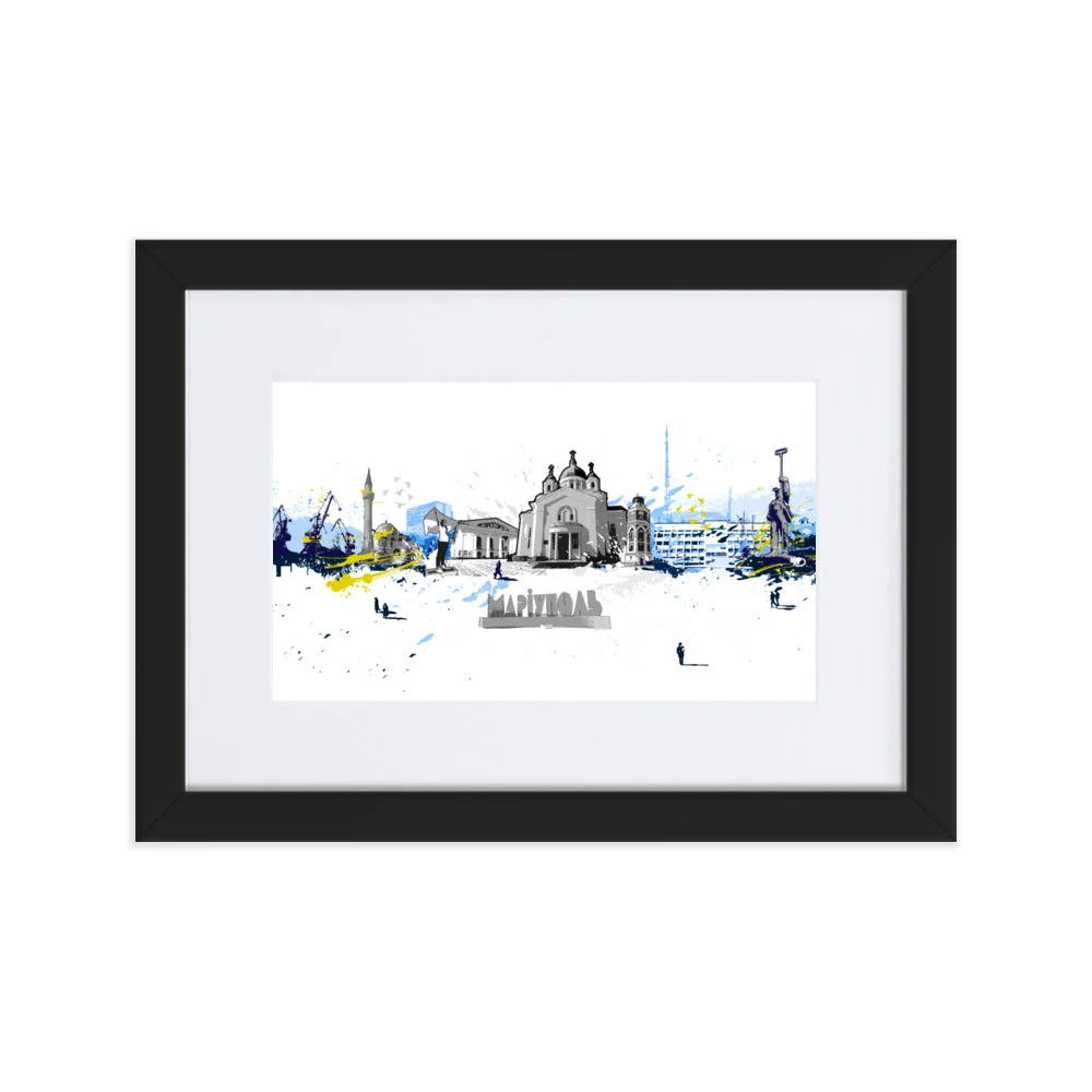 Affiche avec Passepartout - Skyline Mariupol Marko Kurth