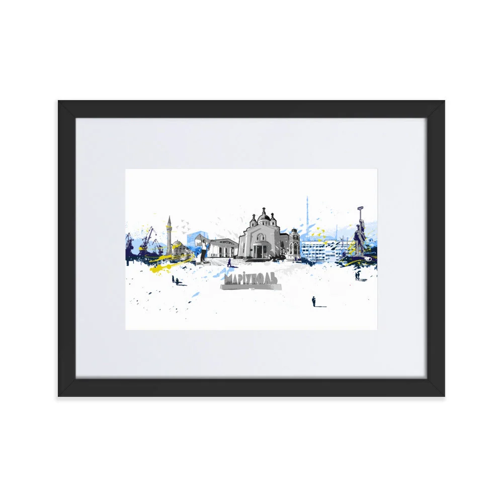Affiche avec Passepartout - Skyline Mariupol Marko Kurth