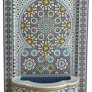 Fontaine murale en mosaïque 2412 Maroc Architecture et Zellij
