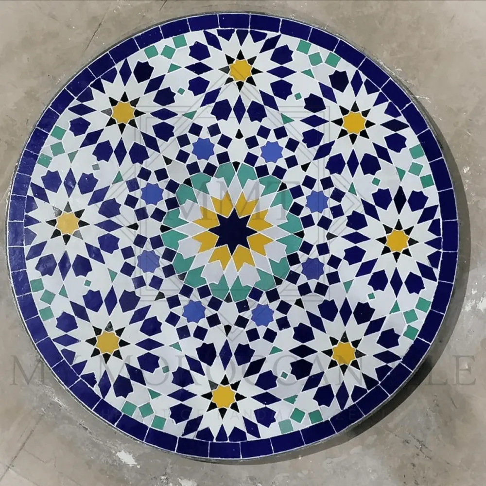 Table en mosaïque marocaine faite à la main 2108-09 Maroc Architecture et Zellij