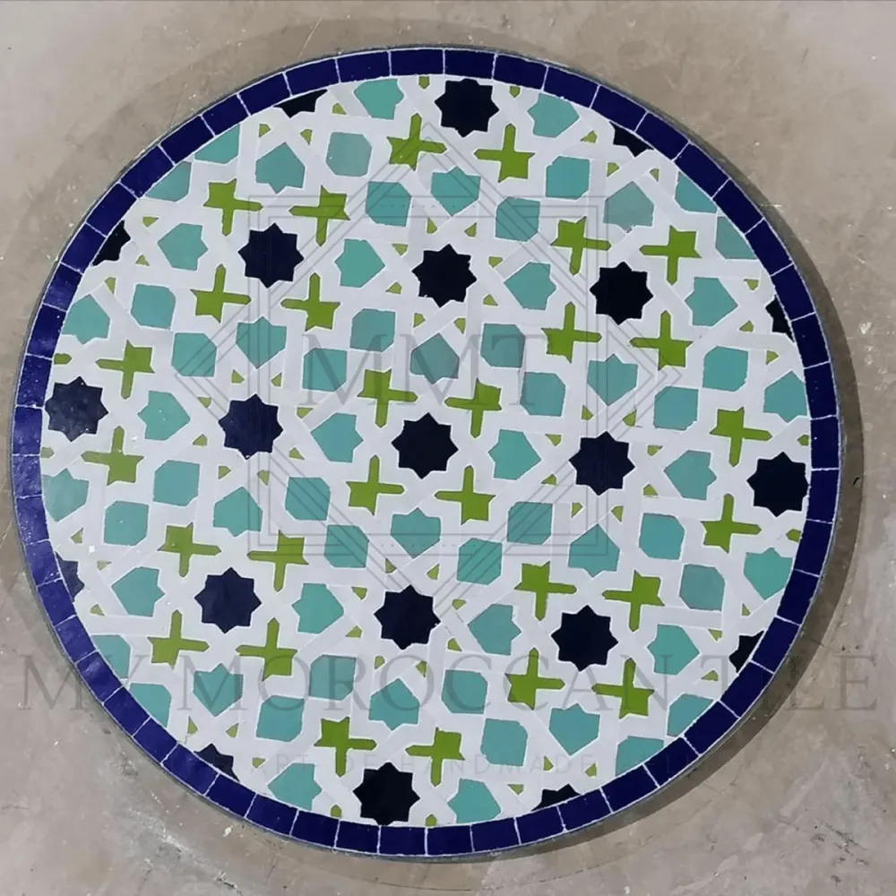 Table en mosaïque marocaine faite à la main 2108-10 Maroc Architecture et Zellij