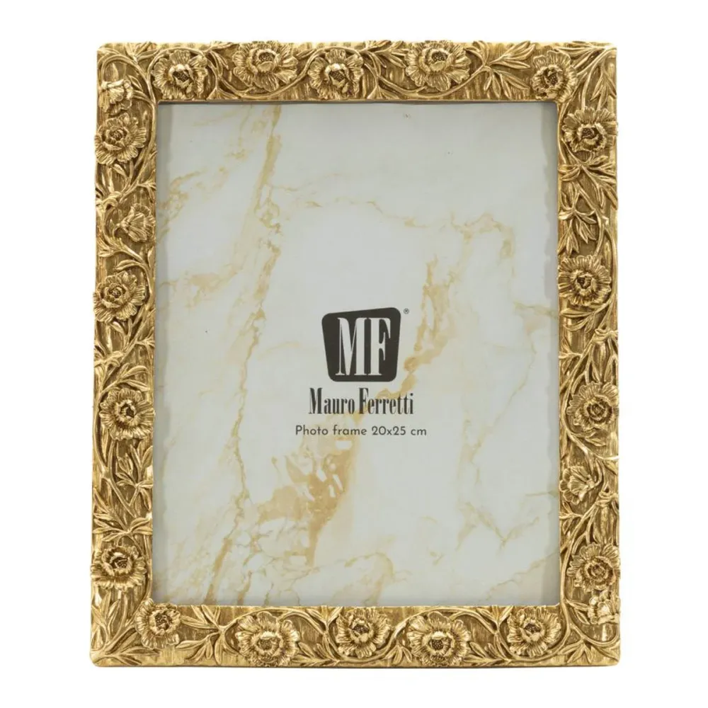 Cadre floral doré coquelicot – Élégant accessoire photo décoratif Mauro Ferretti