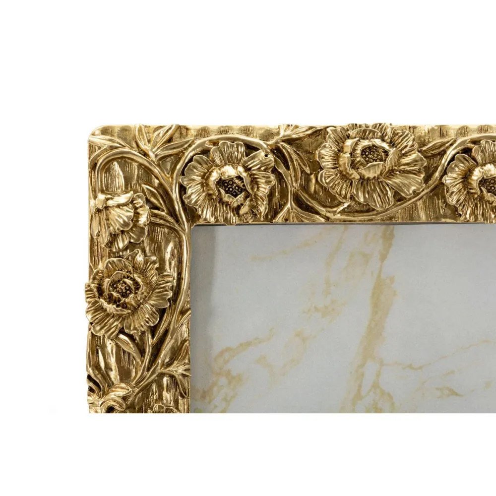 Cadre floral doré coquelicot – Élégant accessoire photo décoratif Mauro Ferretti