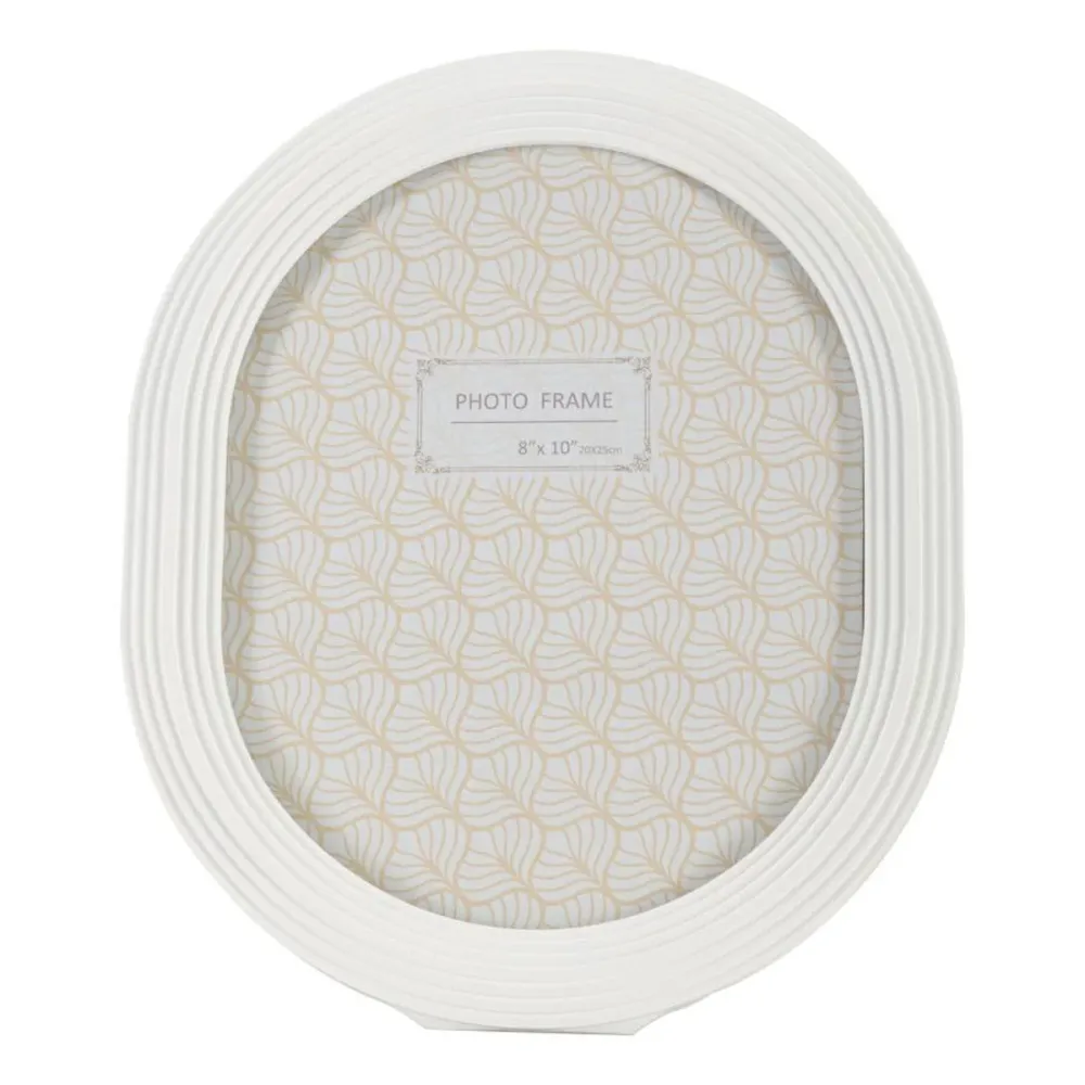 Cadre ovale en résine blanche 20×25 cm – Design simple et élégant Mauro Ferretti