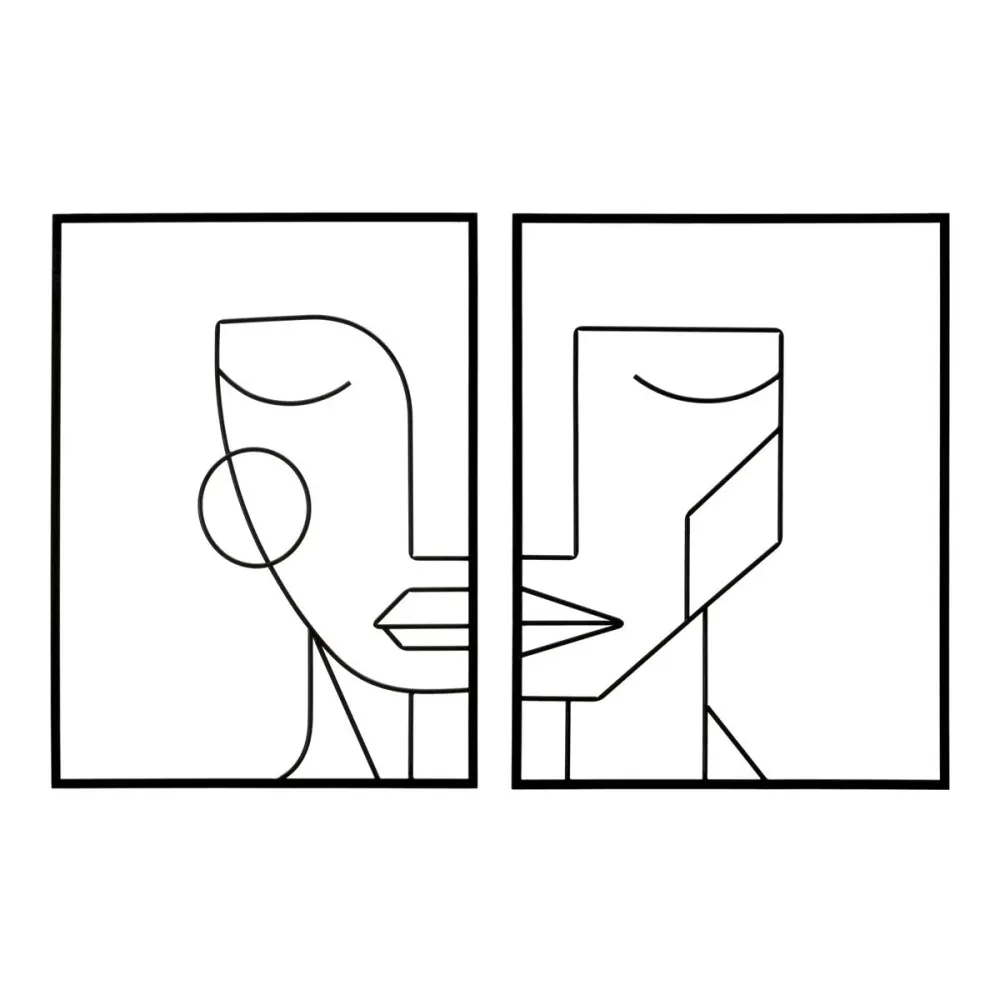 Ensemble de panneaux muraux cubistes – Art mural moderne en métal 3D Mauro Ferretti