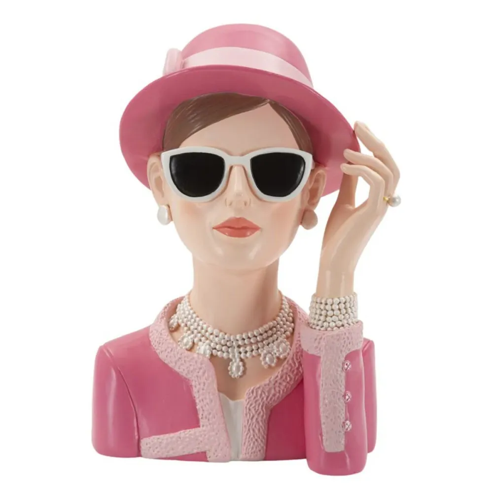 Élégante dame parisienne en rose – Statue décorative chic Mauro Ferretti