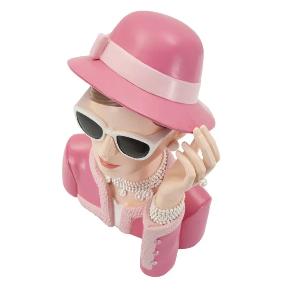 Élégante dame parisienne en rose – Statue décorative chic Mauro Ferretti