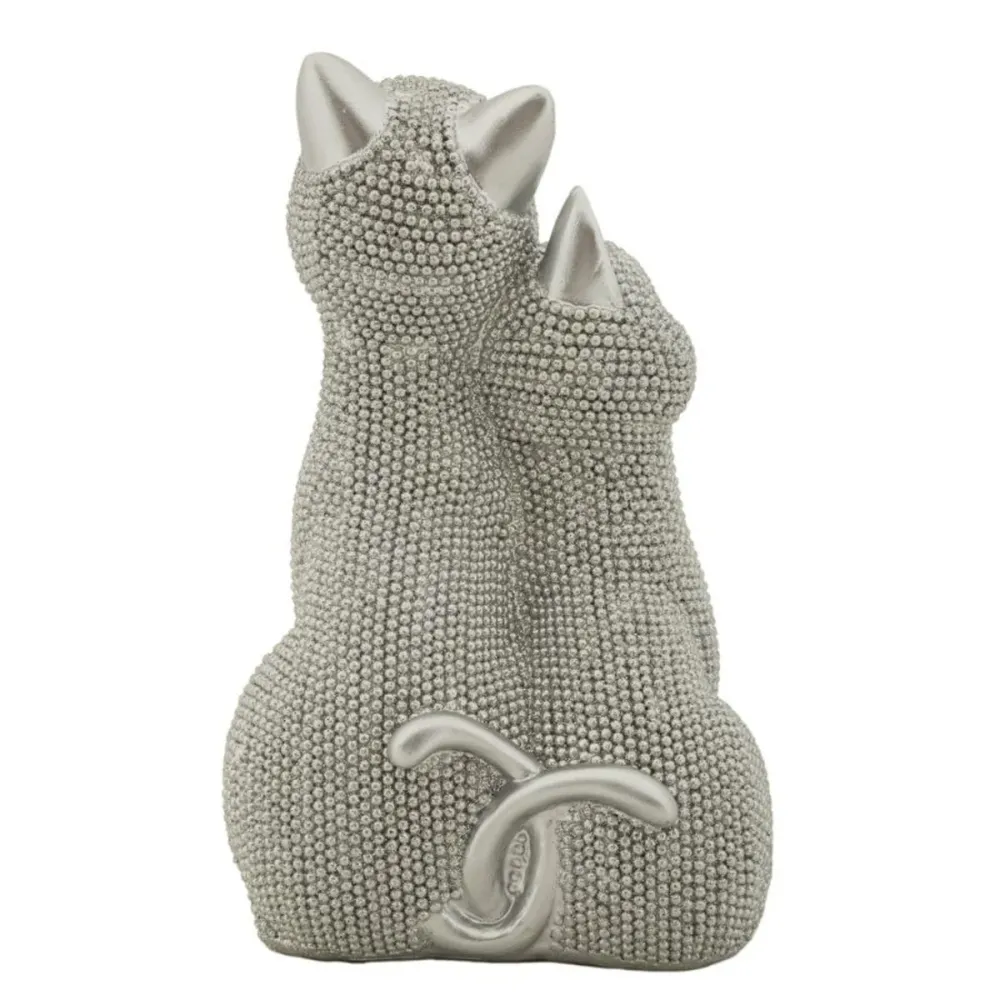 Paire de chats accroupis – Figurines décoratives élégantes Mauro Ferretti