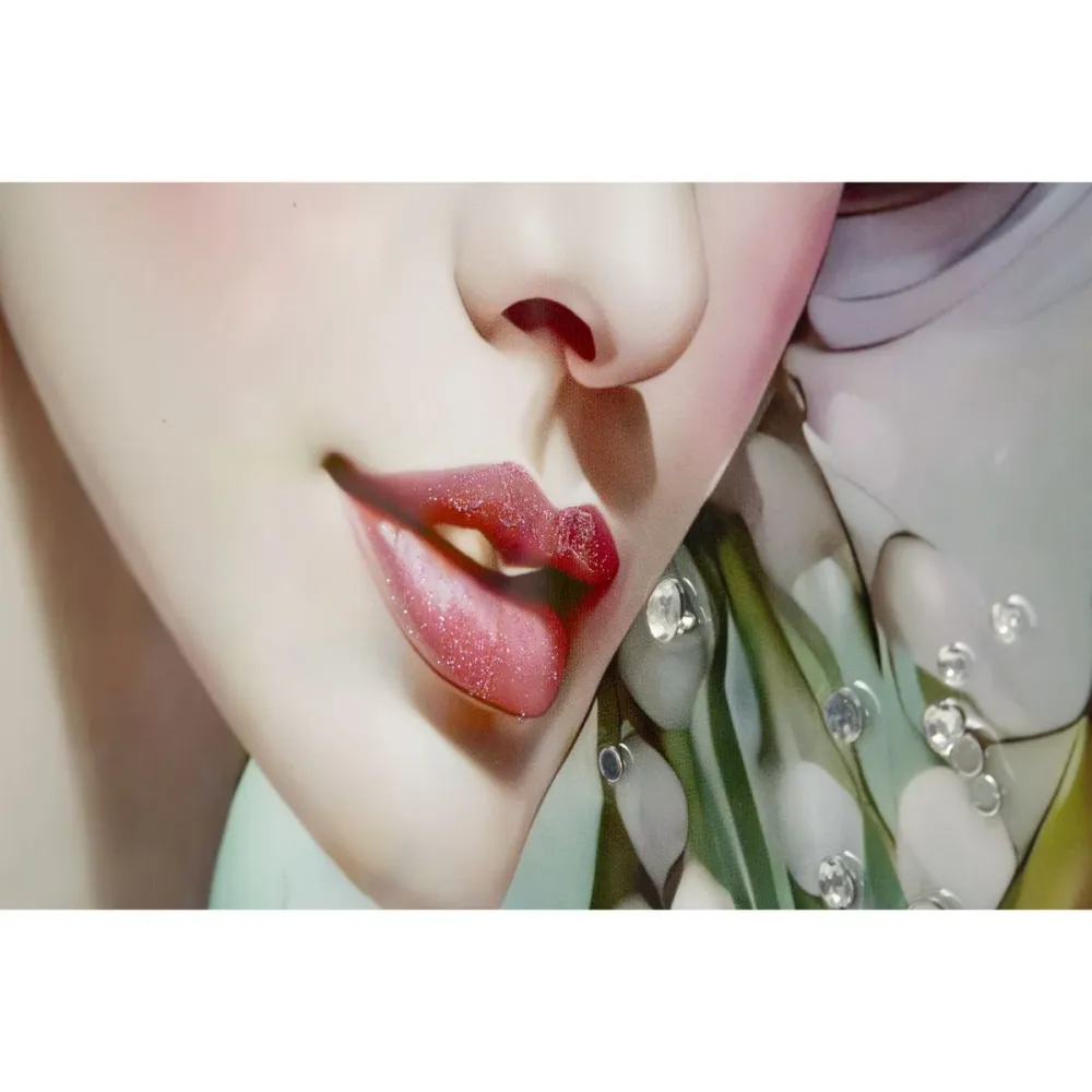 Portrait floral fantastique sur toile laquée – Art romantique et élégant Mauro Ferretti