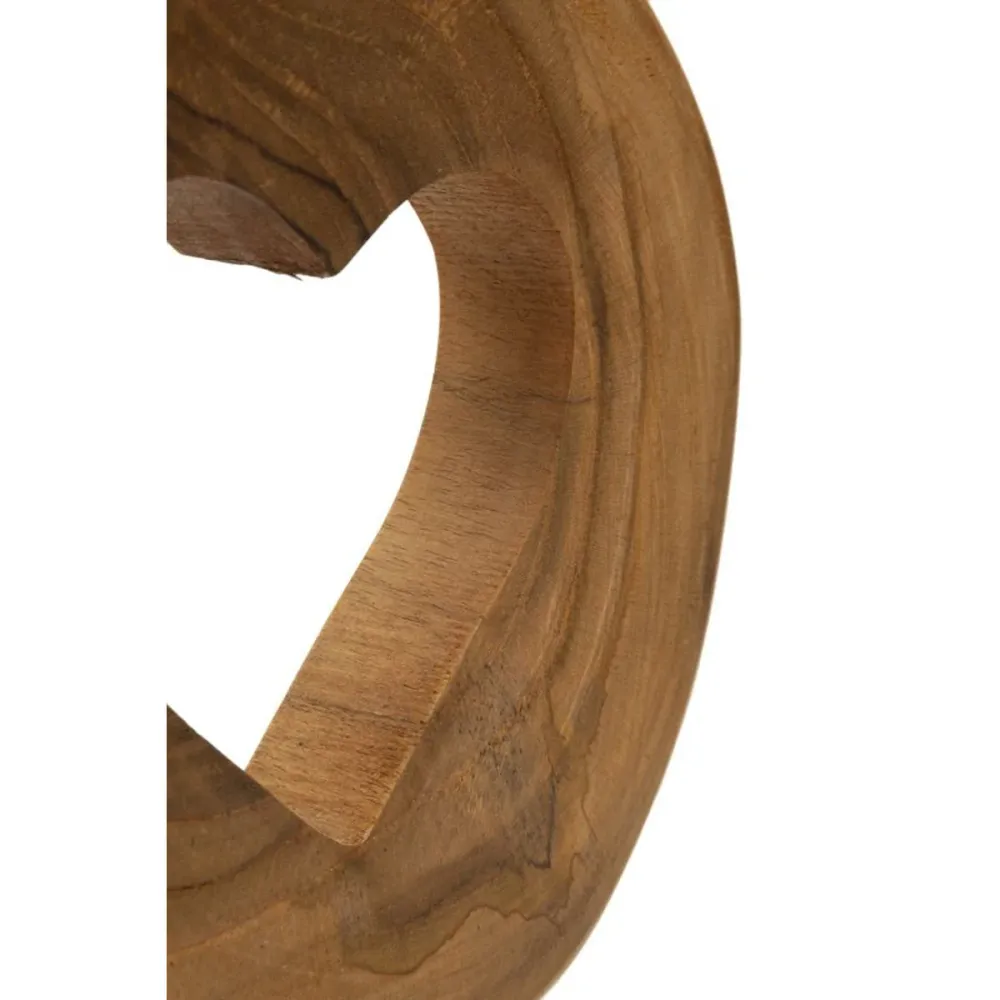 Sculpture en teck faite à la main représentant un cœur qui s'ouvre – Symbole rustique de l'amour Mauro Ferretti