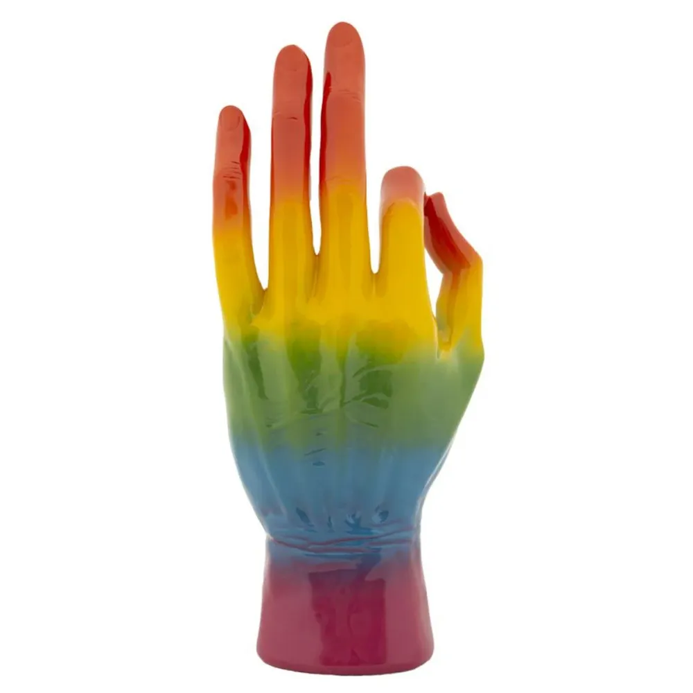 Statuette de la main OK arc-en-ciel – Symbole coloré de positivité Mauro Ferretti