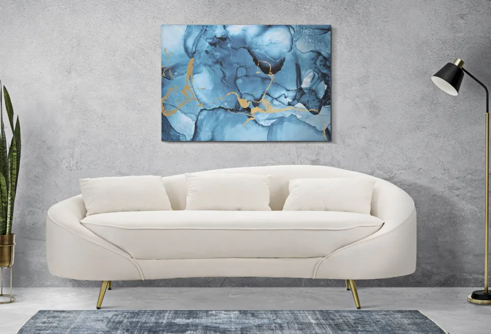 Toile bleue abstraite – Décoration murale de style impressionniste Mauro Ferretti