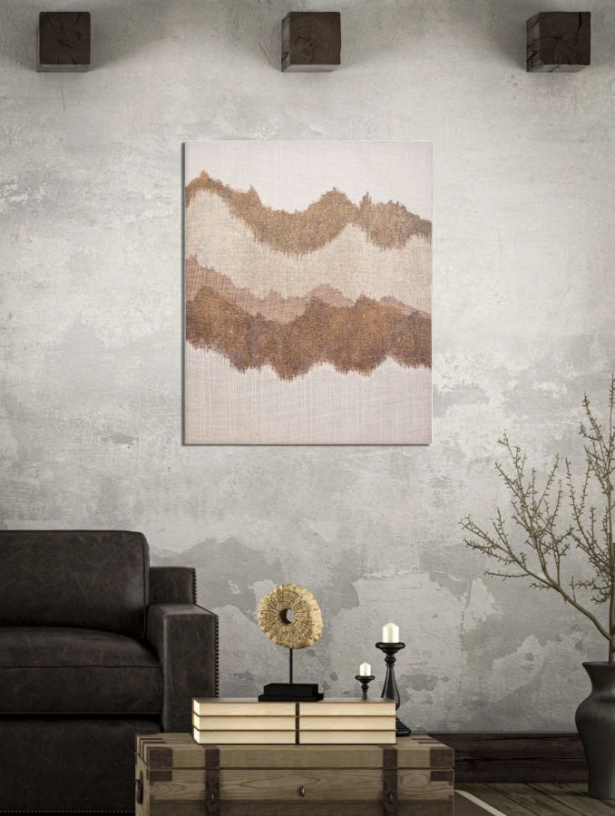 Toile de sommets montagneux – Paysage abstrait chaleureux Mauro Ferretti