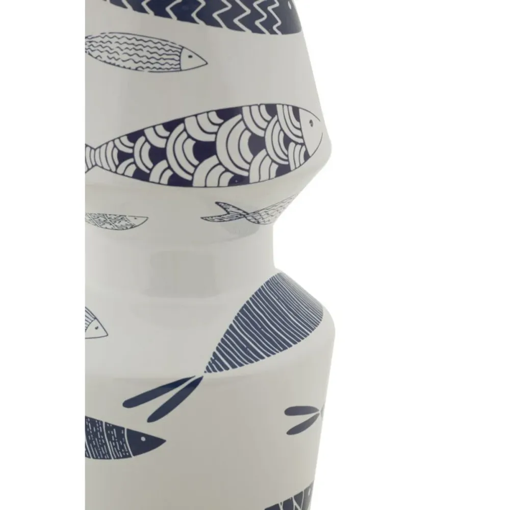 Vase en céramique à décor marin – Style artistique Poisson bleu Mauro Ferretti