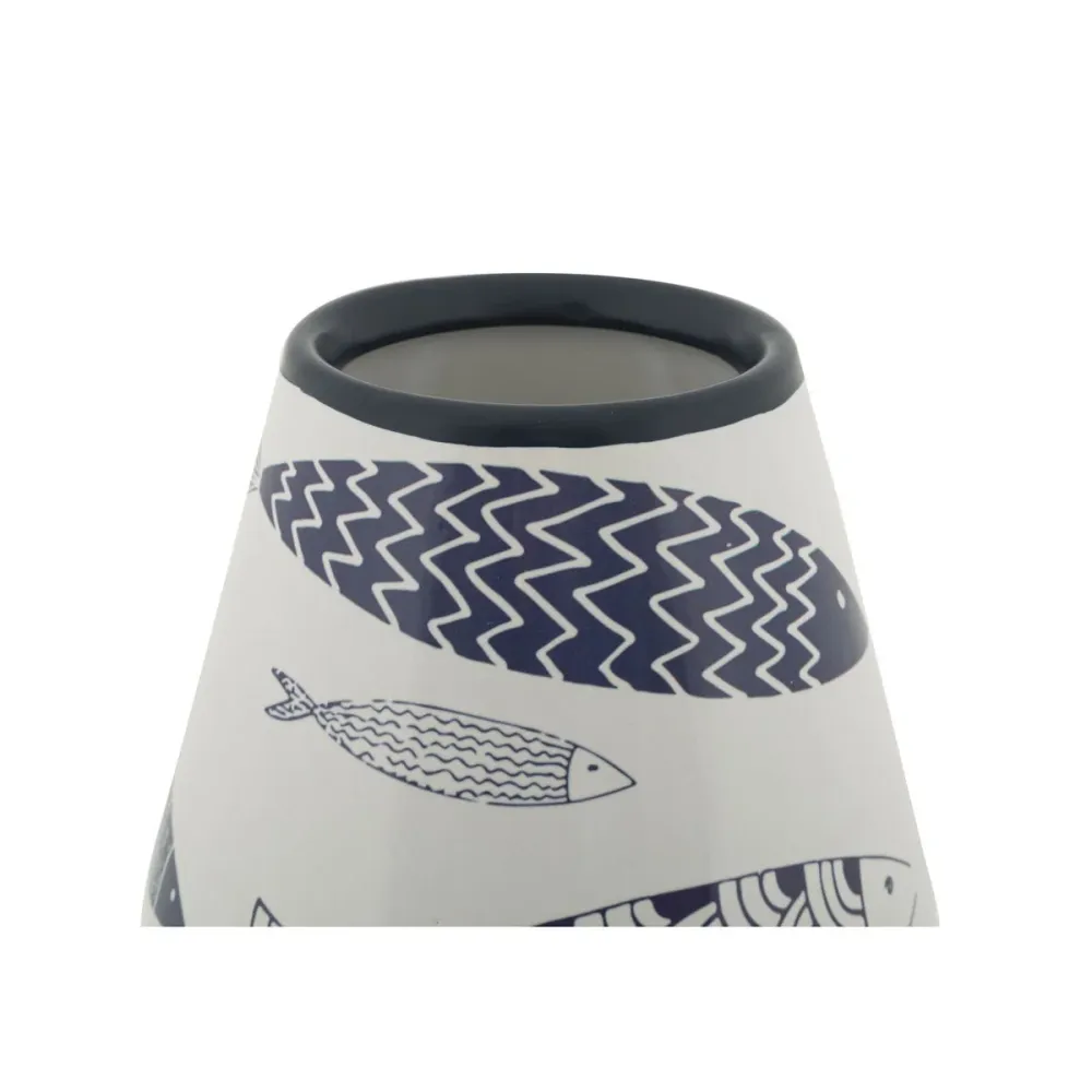Vase en céramique à décor marin – Style artistique Poisson bleu Mauro Ferretti