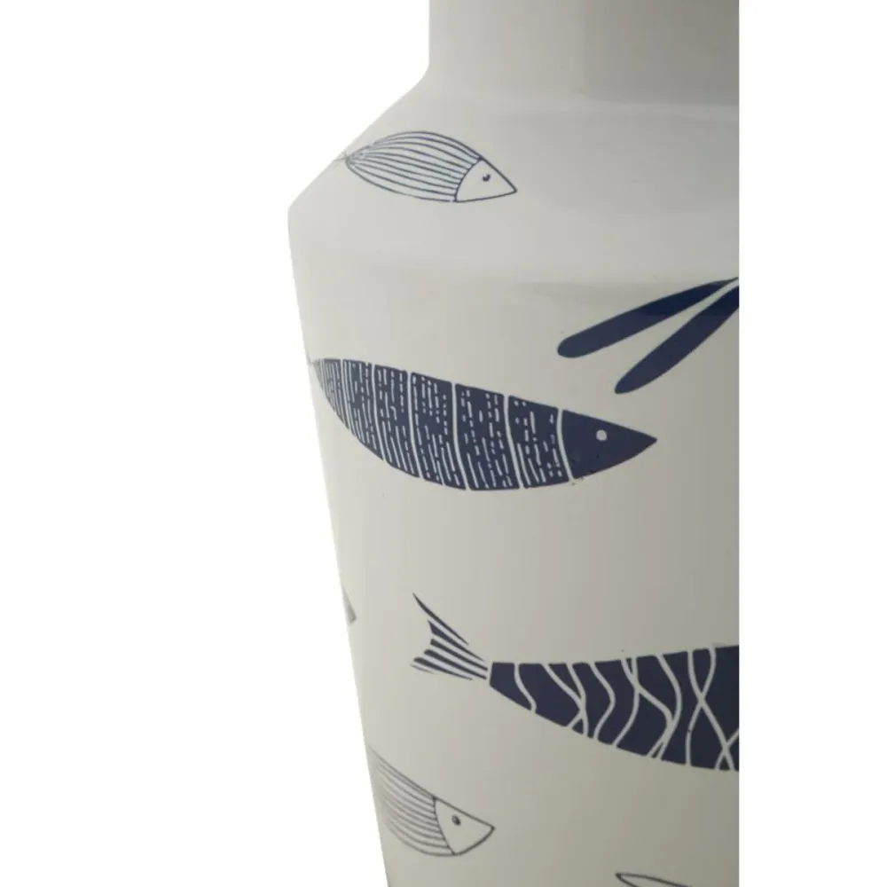 Vase en céramique à décor marin – Style artistique Poisson bleu Mauro Ferretti