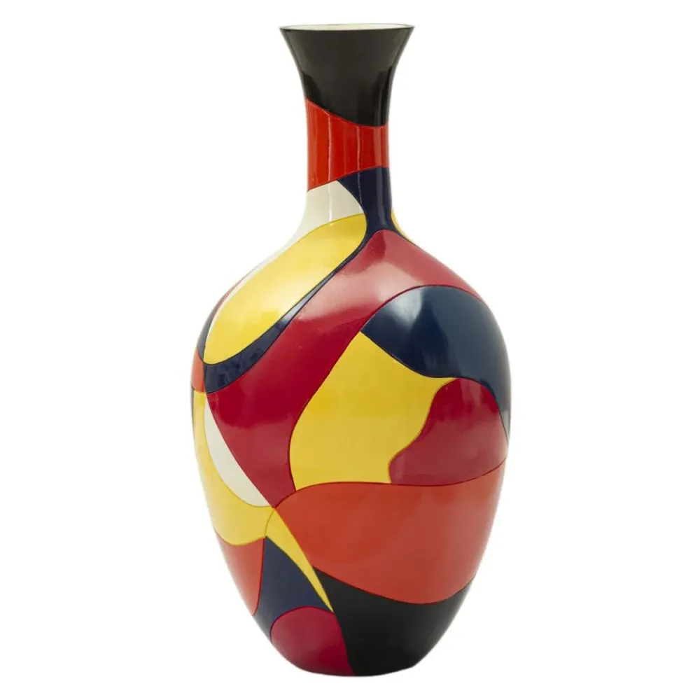 Vase géométrique coloré en résine – Élément artistique moderne Mauro Ferretti