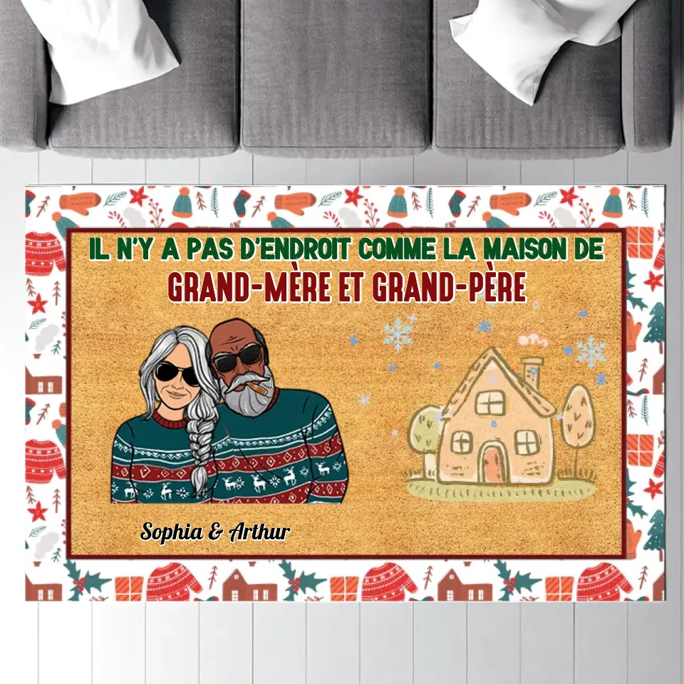 Carpette personnalisé, Tapis Cadeau pour la famille, Il n'y pas d'endroit comme la maison de grand-mère et grand-père 70x5...