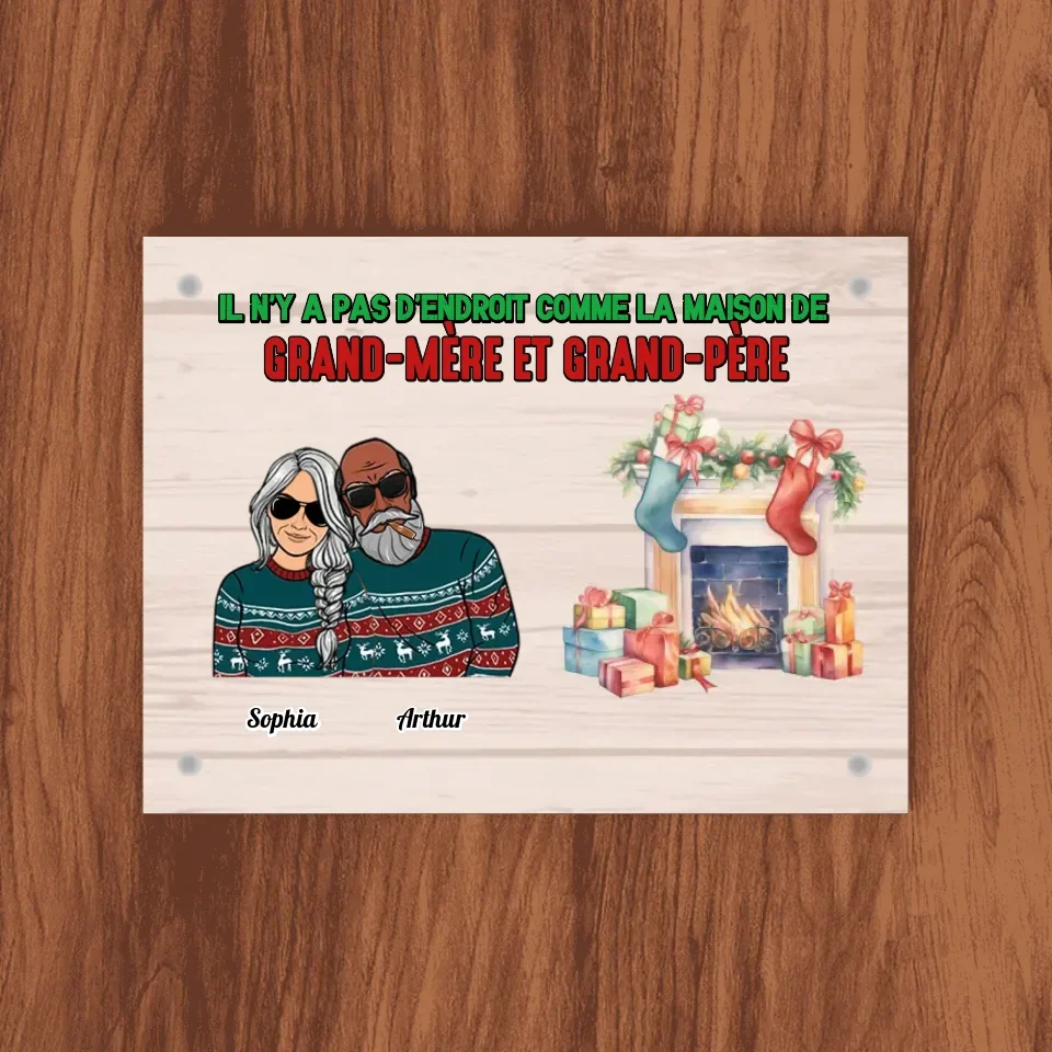 Carpette personnalisé, Tapis Cadeau pour la famille, Il n'y pas d'endroit comme la maison de grand-mère et grand-père 70x5...