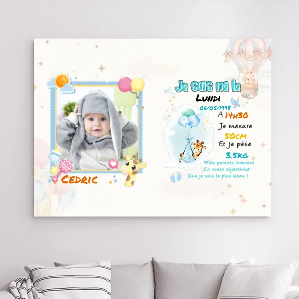 Impression sur Acrylique personnalisée, cadeau pour Couple, famille, maman, papa, nouvelle petite fille merchOne