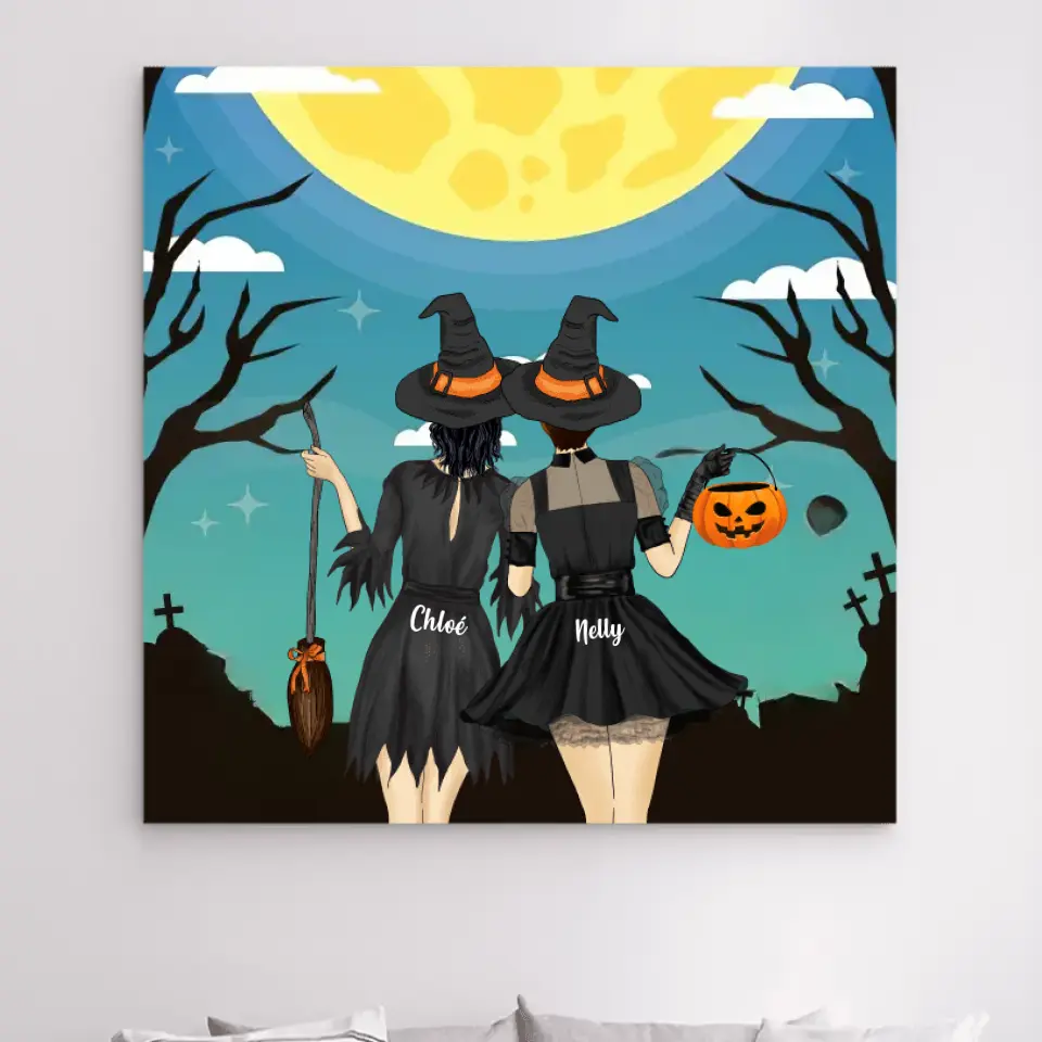 Impression sur Acrylique personnalisée, cadeau pour sœurs, amies, meilleures amies, joyeux Halloween merchOne