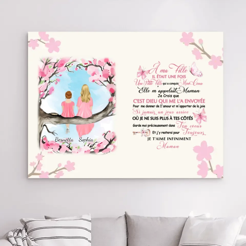 Impression sur Acrylique personnalisée, cadeau pour fille, mère et fille, À ma fille il estail une fois merchOne