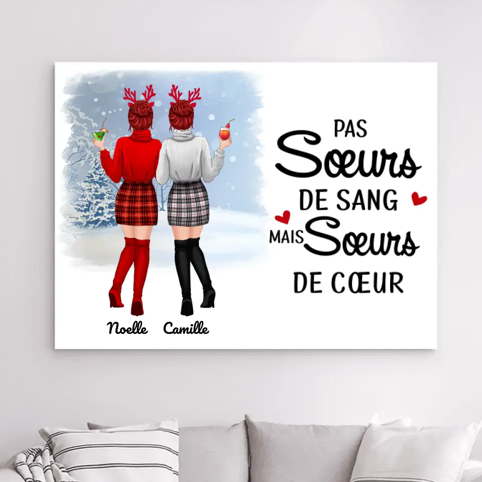 Impression sur Acrylique personnalisée, Noël cadeau pour amie, Pas Sœurs De Sang Mai Sœurs De Cœur merchOne