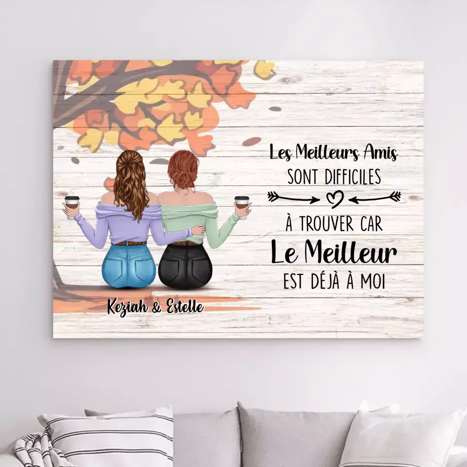 Impressions sur métal personnalisée, cadeau pour Sœurs, amies, Meilleurs Amies Sont Difficiles À Trouver Car 20x15 merchOne