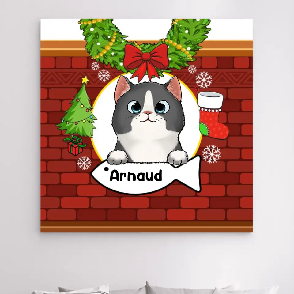Impressions sur métal personnalisée, Noël cadeau pour papa, Maman Chat, joyeux Noël merchOne
