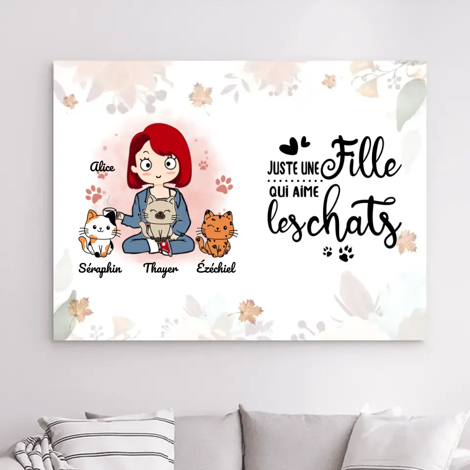 Jusqu'à 6 Chats, Impression sur Acrylique personnalisée, Halloween cadeau pour Maman Chat, Fille Aime Les Chats merchOne