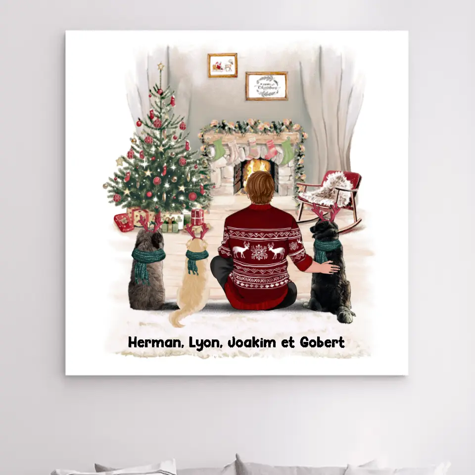 Jusqu'à 6 Chiens, Impression sur Acrylique personnalisée, Noël cadeau pour Papa Chien, Homme, Garçon Qui Aime Les Chiens m...