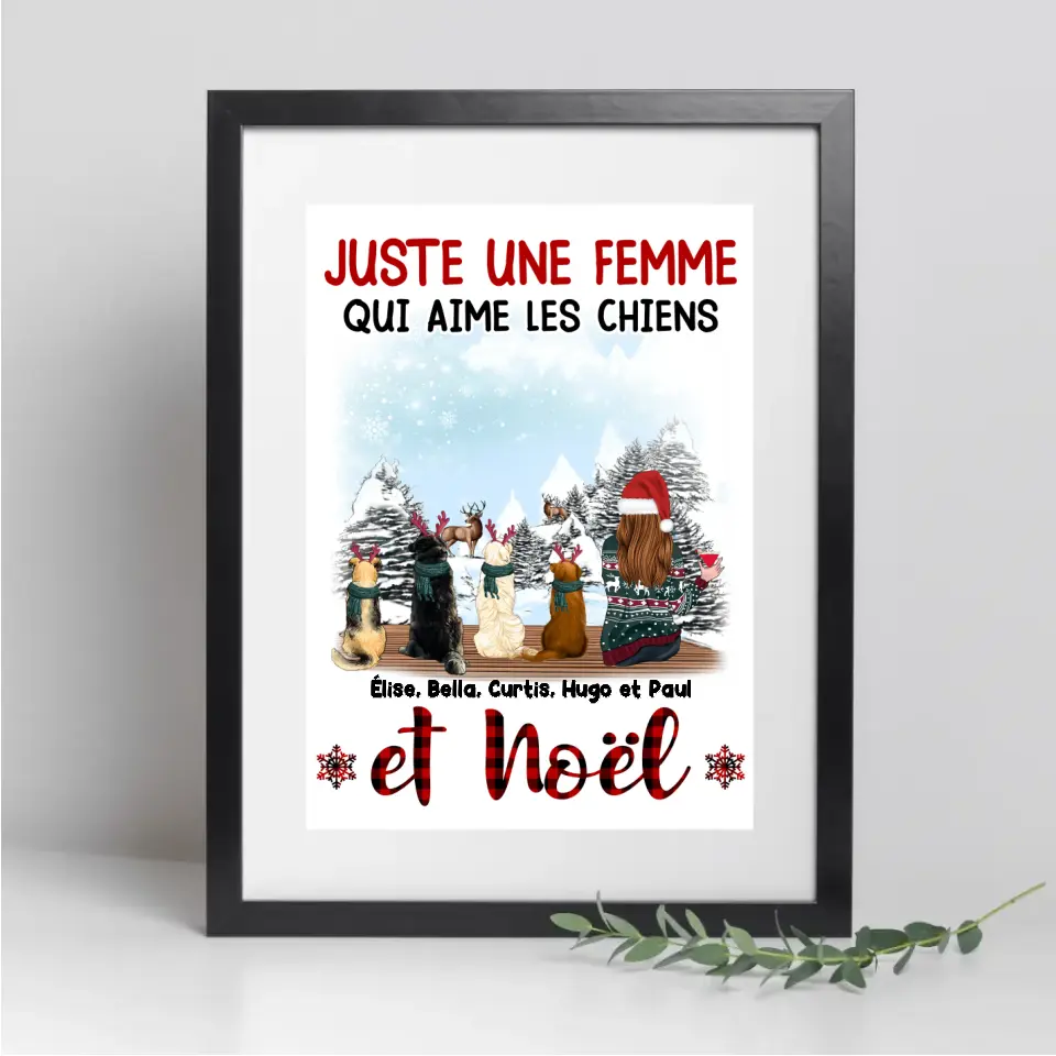 Jusqu'à 6 Chiens, Passe partout personnalisée, Noël cadeau pour Maman Chien, Femme, Fille Qui Aime Les Chiens merchOne