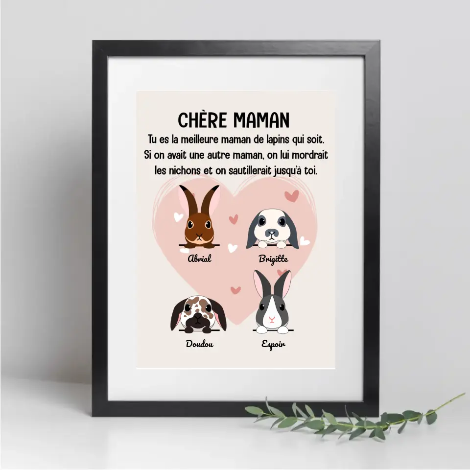 Jusqu'à 9 lapins, Passe partout personnalisés, Cadeau Pour Maman De lapin, fête des mères, Chère maman merchOne