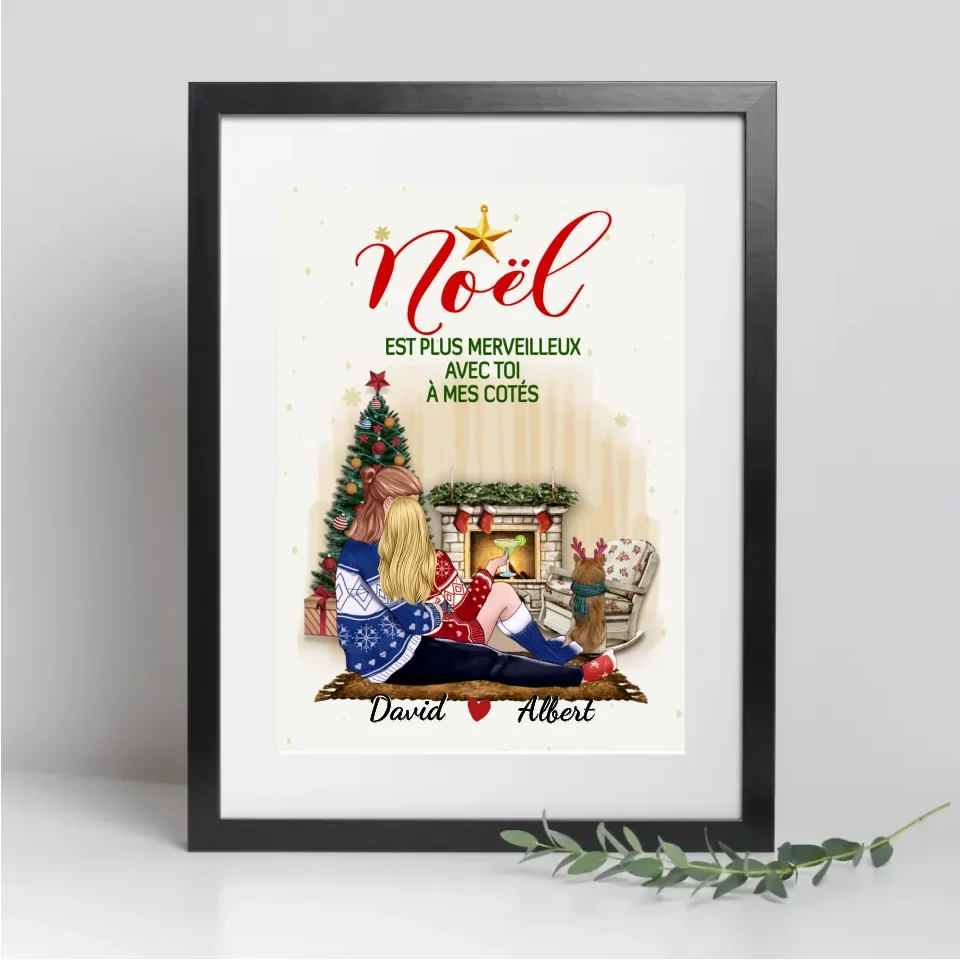 Passe partout personnalisée, cadeau pour Couple, femme, mari, maman et papa chien, noël est plus merveilleux merchOne