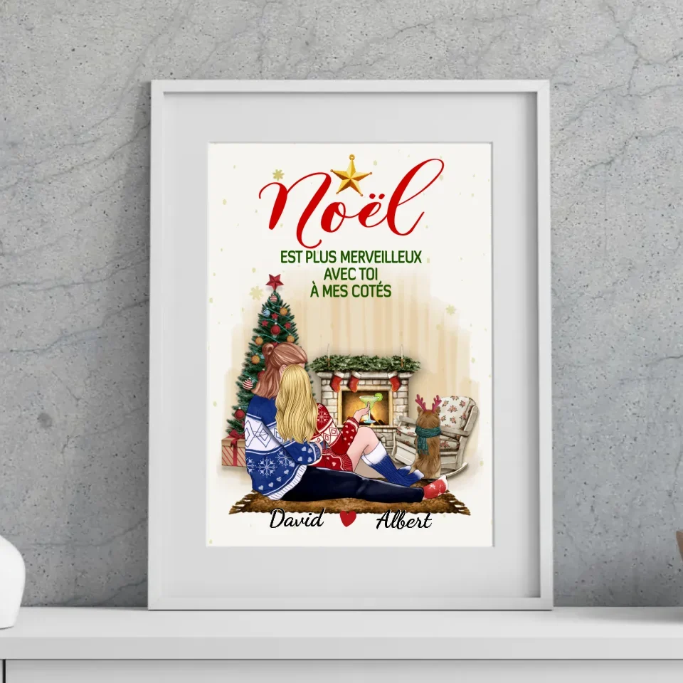 Passe partout personnalisée, cadeau pour Couple, femme, mari, maman et papa chien, noël est plus merveilleux merchOne