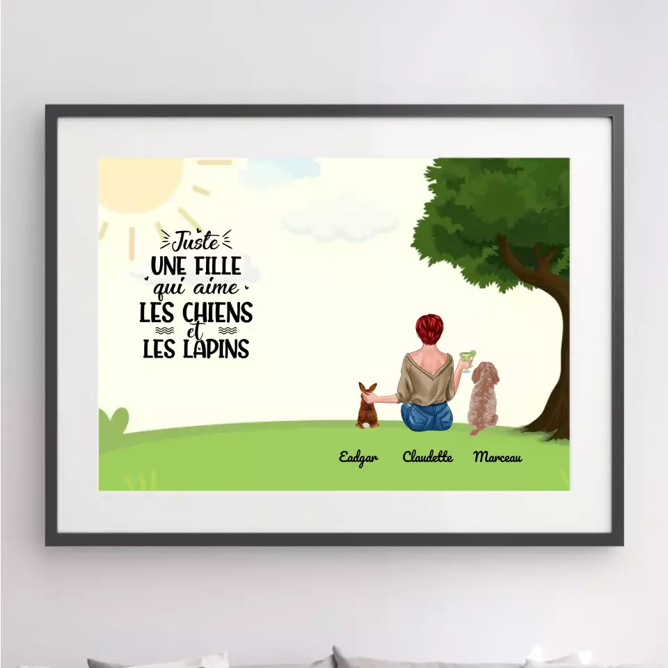 Passe partout personnalisée, cadeau pour Maman lapin, Maman Chien, Femme, Fille Qui Aime Lapins, Chiens merchOne