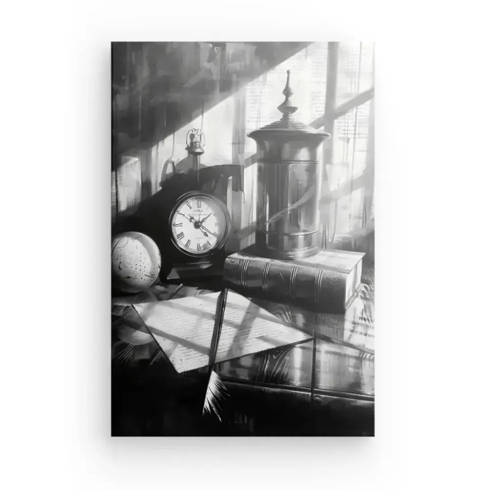 Peinture Nature Morte Ancienne Noir et Blanc merchOne