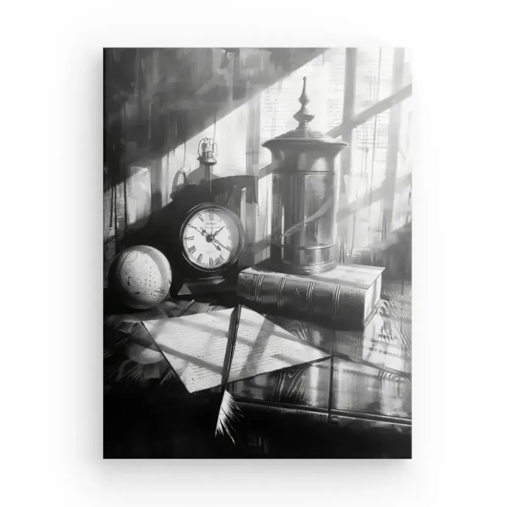 Peinture Nature Morte Ancienne Noir et Blanc merchOne
