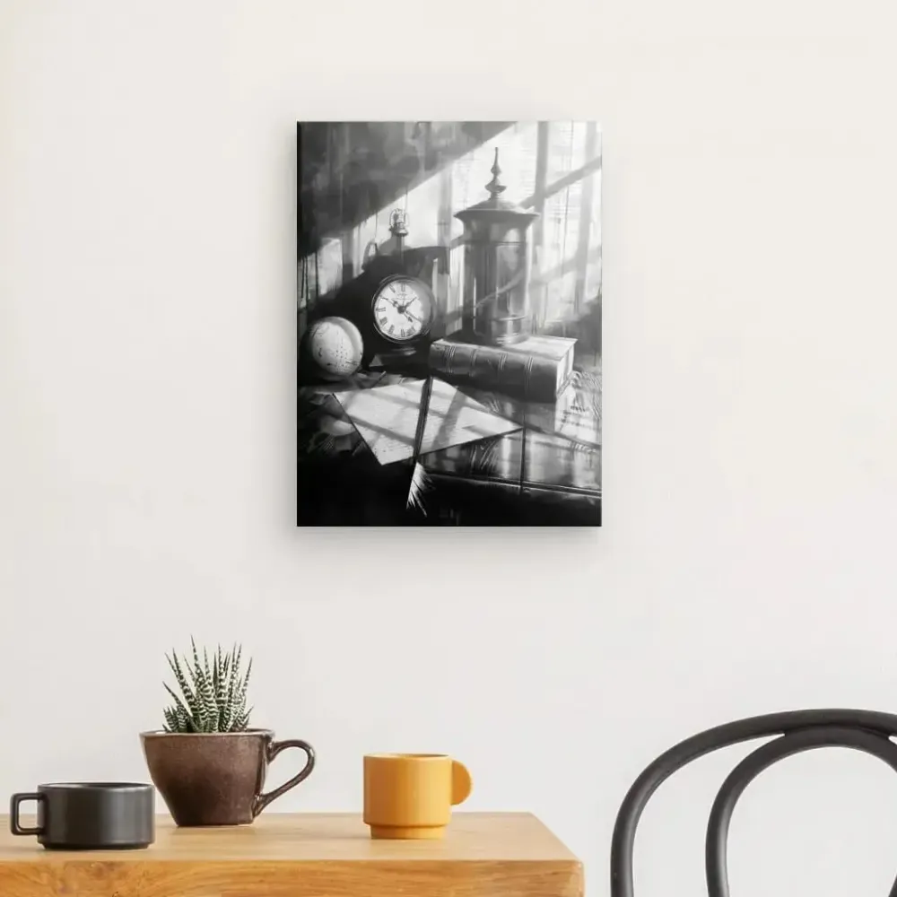 Peinture Nature Morte Ancienne Noir et Blanc merchOne