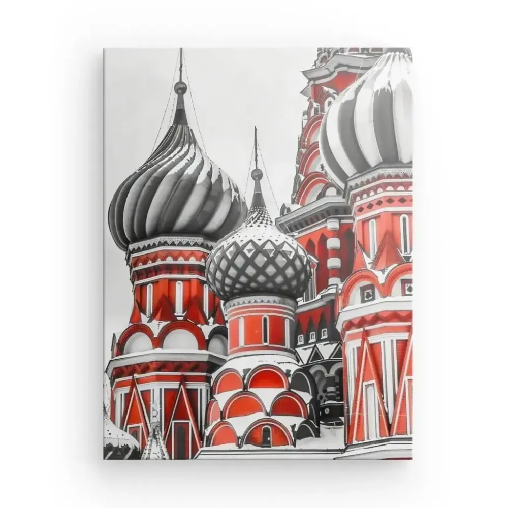 Tableau Basilique Rouge Noir et Blanc merchOne