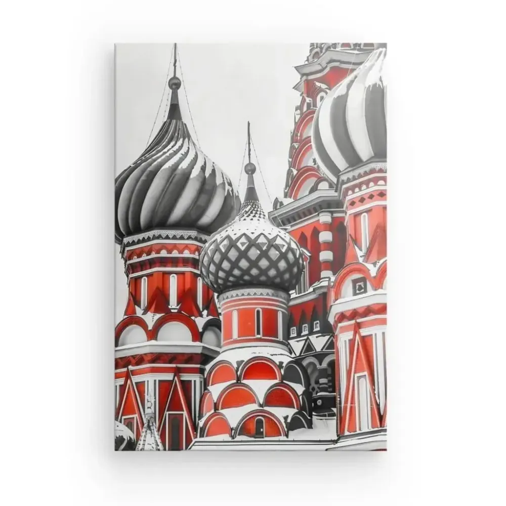 Tableau Basilique Rouge Noir et Blanc merchOne