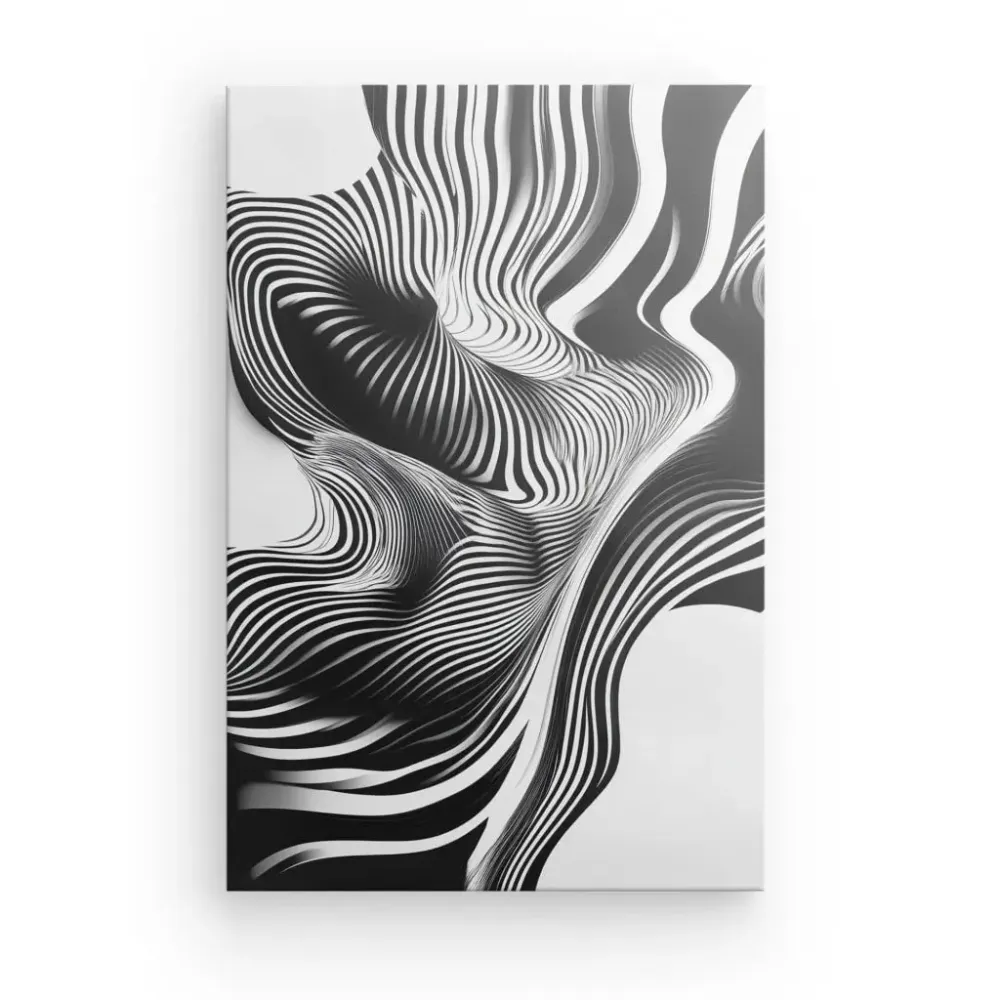 Tableau Lignes Kitch Noir et Blanc merchOne