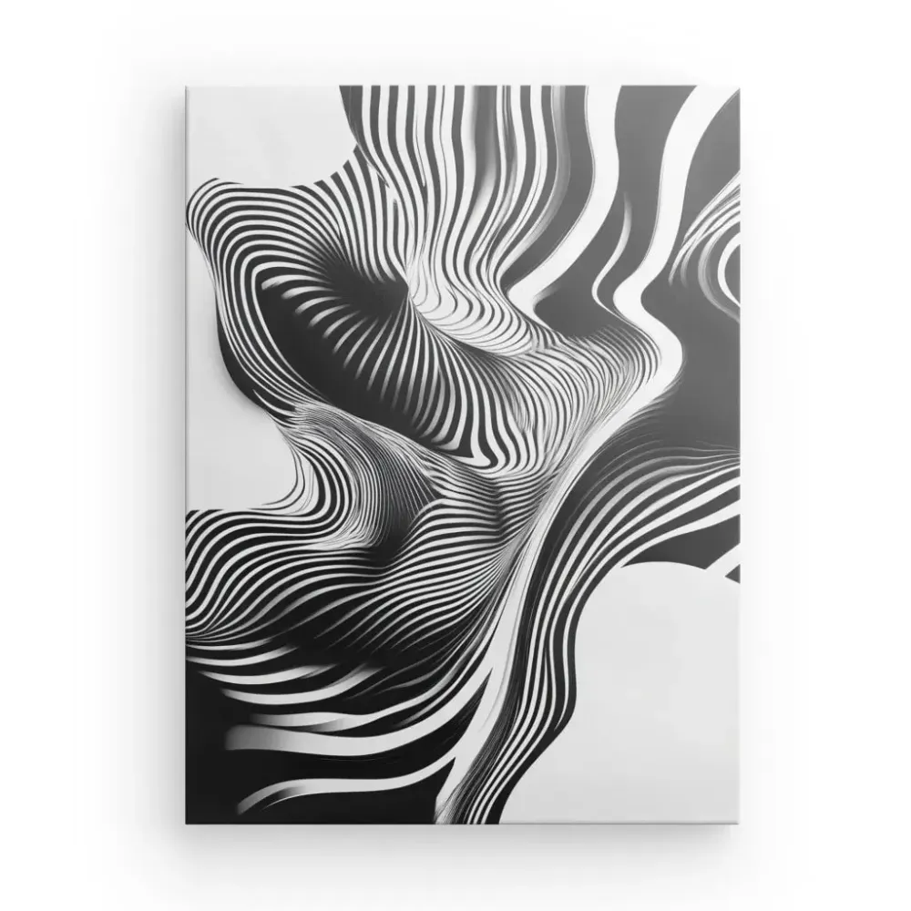 Tableau Lignes Kitch Noir et Blanc merchOne