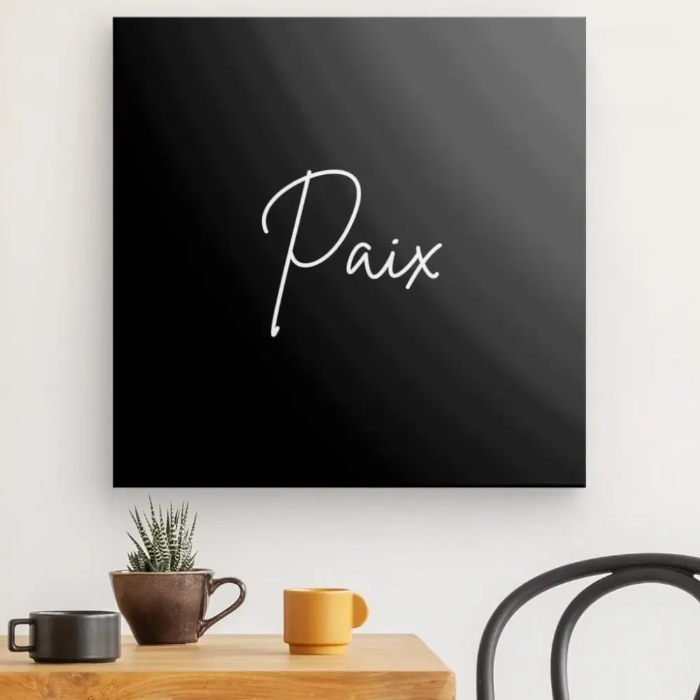 Tableau Minimaliste "Paix" Noir et Blanc merchOne