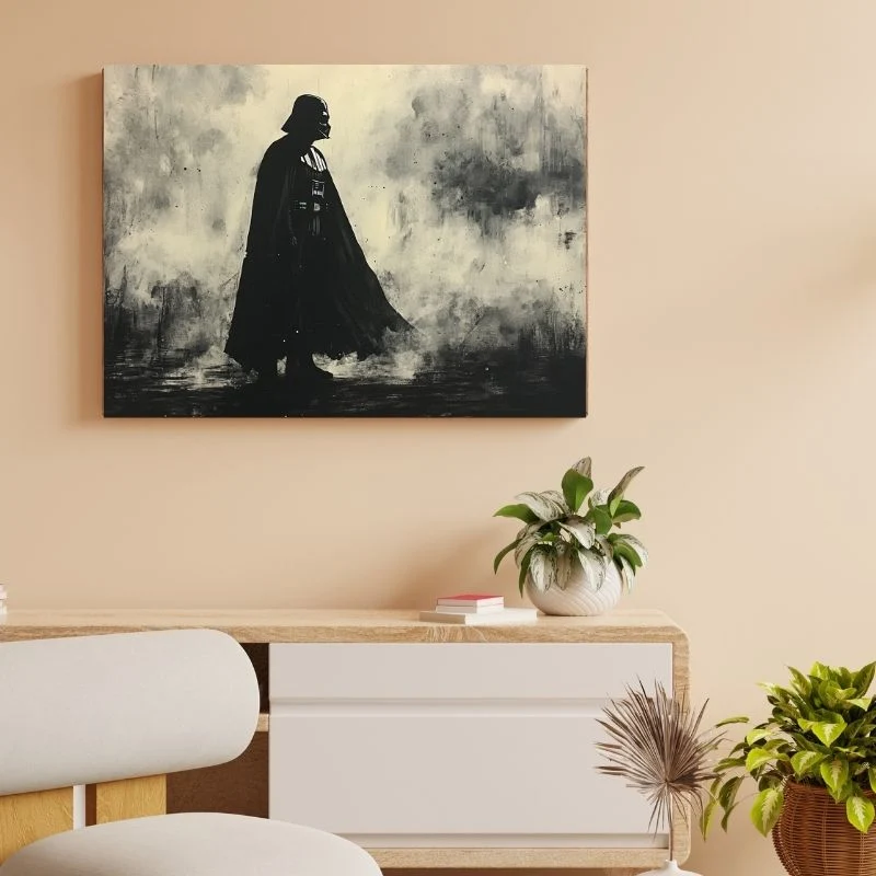 Tableau peinture Dark Vador Sith Noir et Blanc merchOne